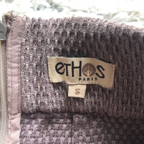 Ethos Paris Gray Woven Knee Length 100% cotton Pencil Skirt - Picture 8 of 8